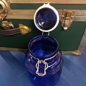 Cracker Barrel Style Cobalt Jar
